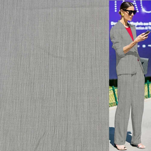 Серая и белая шерсть камвольная ткань 80% причудливая костюмная WF233|Ткань| |