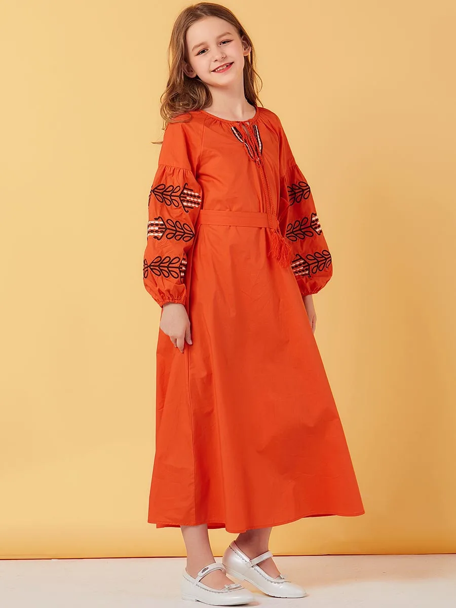 Женское зимнее платье с длинным рукавом и вышивкой|Женские платья| |