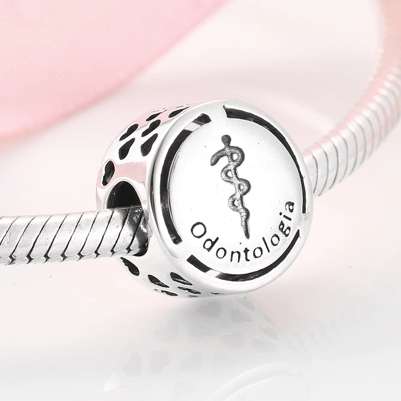 Успешная карьера знак стоматологии 925 пробы Серебряный Бисер Очарование