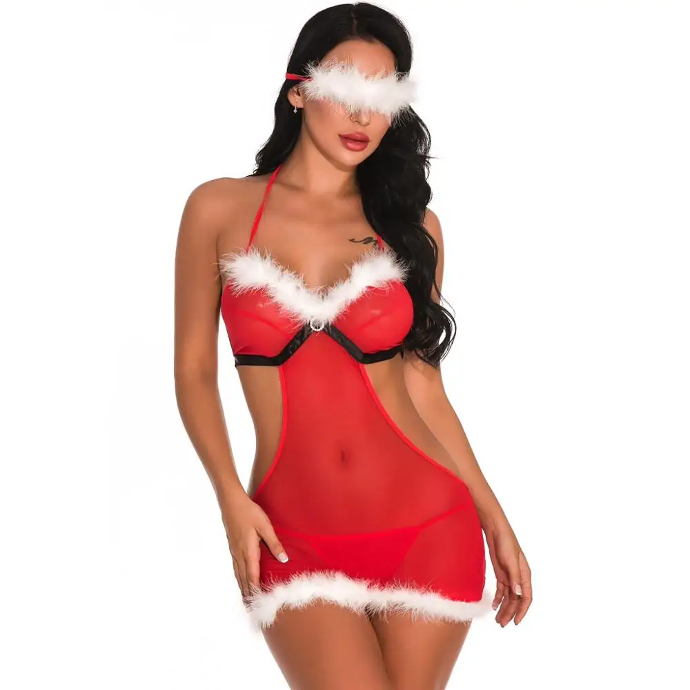 2019 рождественское нижнее белье сексуальный кружевной Женский комплект нижнего