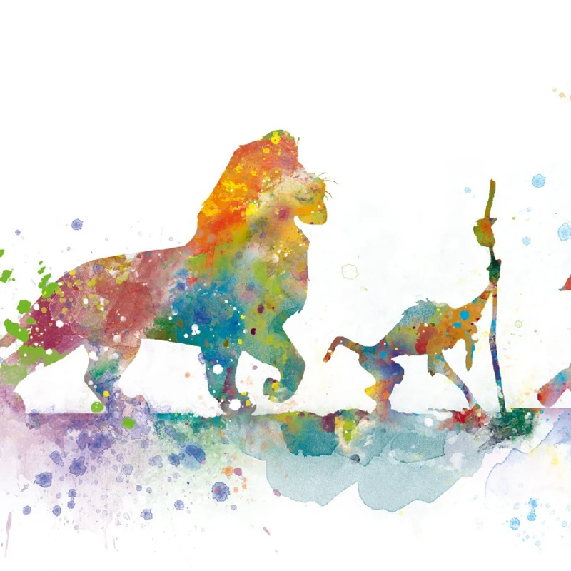 Постер с изображением короля льва холст акварель классический мультфильм Сиба