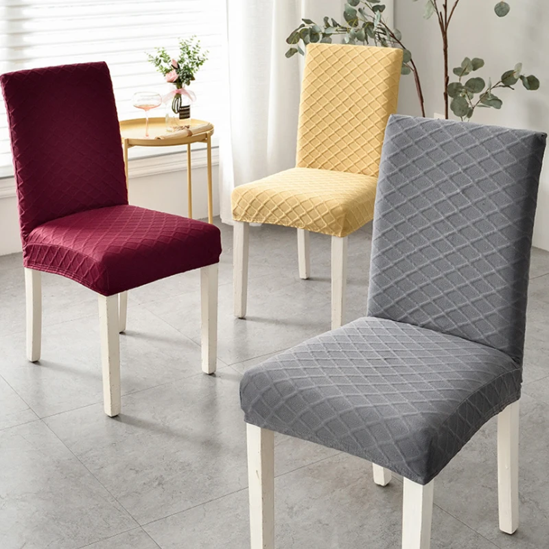 1/4/6 pcs Jacquard Plain Dining Chair Cover Spandex Elastic Slipcover Case Stretch for Wedding Hotel Banquet | Дом и сад
