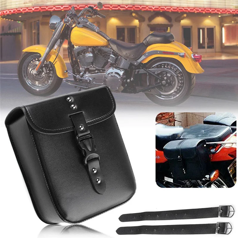 

Black Saddle bag Storage Box Case Universal Luggage Saddlebags Pocket Bike