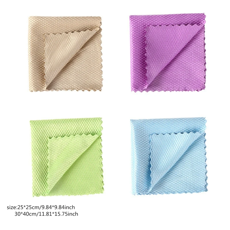

Kitchen Towel Cleaning Cloth Fish Scale Cloth Cleaning Cloth Home Washing Dish Towel for Window Glass Car Floor Rags Wipe Duster