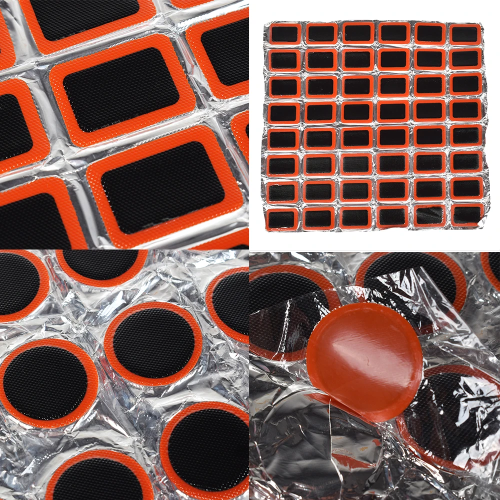 

48pcs 25mm Round/square Bicyclie Tire Tyre Rubber Patch Piece Bicycle Repair Tools Kits Cycling Puncture Wheel Repair Patches