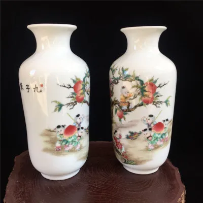 Маленькие вазы античный фарфор Jingdezhen фигурки цветов и птиц украшения для дома |