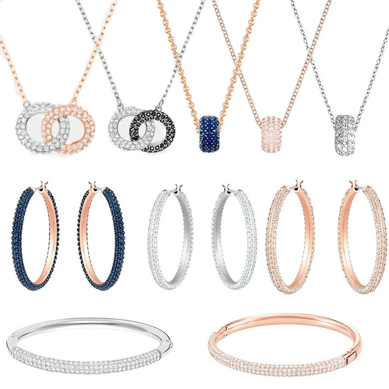 

Swa Christmas gifts for new year 2022 Trends Women's jewelry store austrian crystal Jewelry Big earrings crystal necklace
