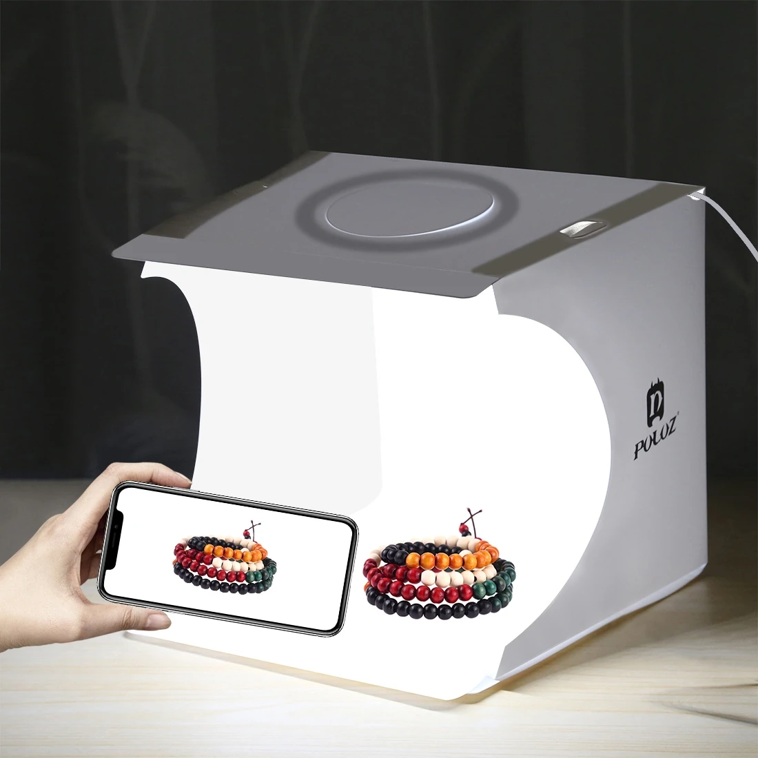 

Portable Folding Ring LED Light Room Lightbox Photography Photo Studio Light Tent Soft Box Backdrops for Digital DSLR Camera