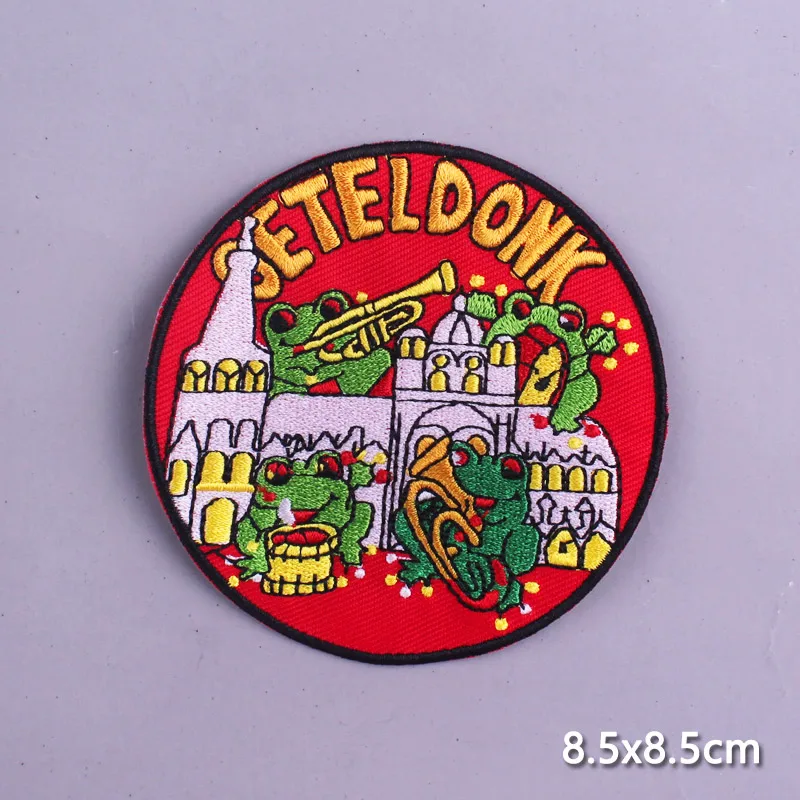 Эмблема-патч Oeteldonk Frog Carnival для Нидерландских нашивок на одежде с картуном Nederland, наносимых утюгом.