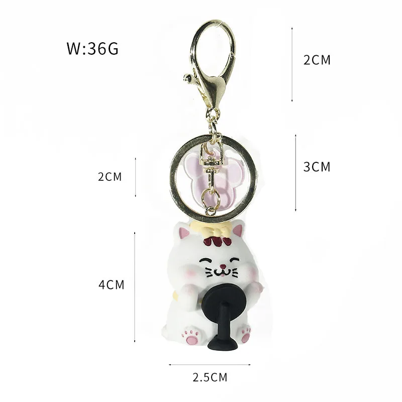 

4 kinds of Creative cartoon cute makeup cat keychains pendant couple personality small gift metal keychain women girl best gift