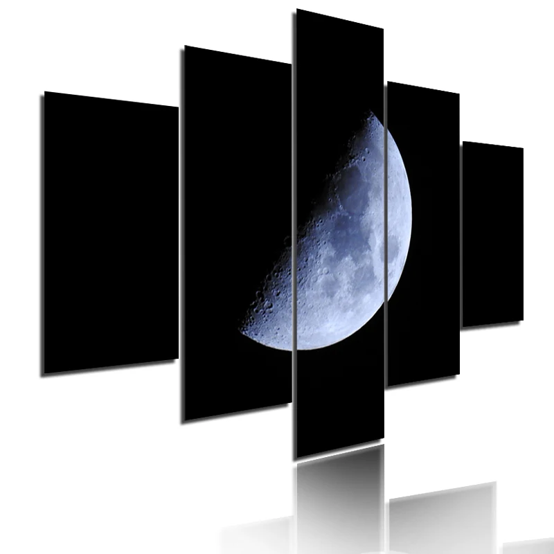 

5 Pcs Wall Paintings Vintage Moon Night Painting Pictures Frameless Poster For Living Room Wall Art Home Decor