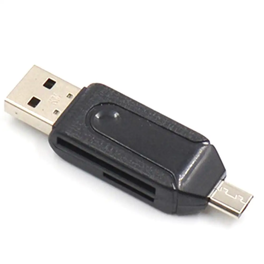 

2021 Micro USB 2 In 1 OTG Metal Shell Mould Card Reader Adapter For Android Phone Tablet PC Xiaomi Huawei High Quality