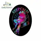 EARLFAMILY 13 см x 9,4 см для лягушки сохраняют спокойствие индивидуальные креативные автомобильные наклейки Модные самодельные водонепроницаемые виниловые наклейки украшение