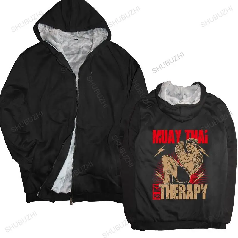 

Men hooded Muay Thai Therapy warm coat for Men Pure thick hoody Thailand Martial Art Fighter Spirit coat mens shubuzhi hoodies