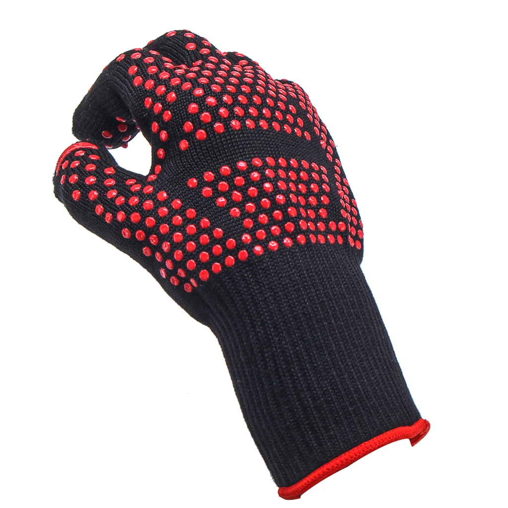 

2x Heat Resistant BBQ Oven Gloves 500 Degree Pot Holder Cooking Mitts Pair