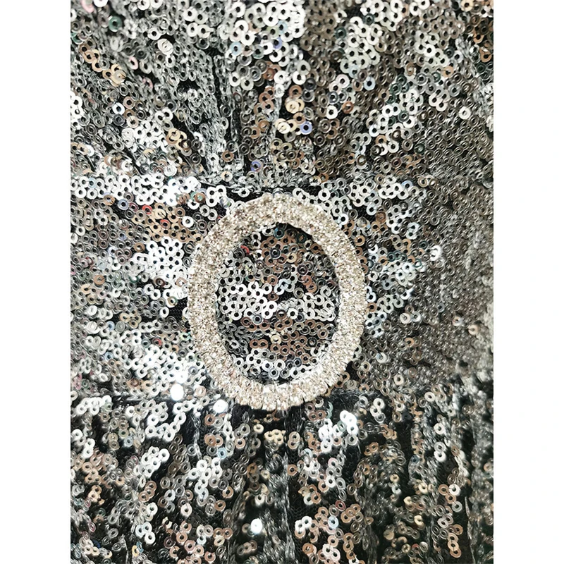 

Women Dress Sexy Sequins Solid Deep V-Neck Sleeveless European And American High Waist Homecoming Dresses Party