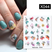 harunouta nails sticker nail art decorations flowers leaves decals water transfer sliders woman face fruit foil manicures wraps
