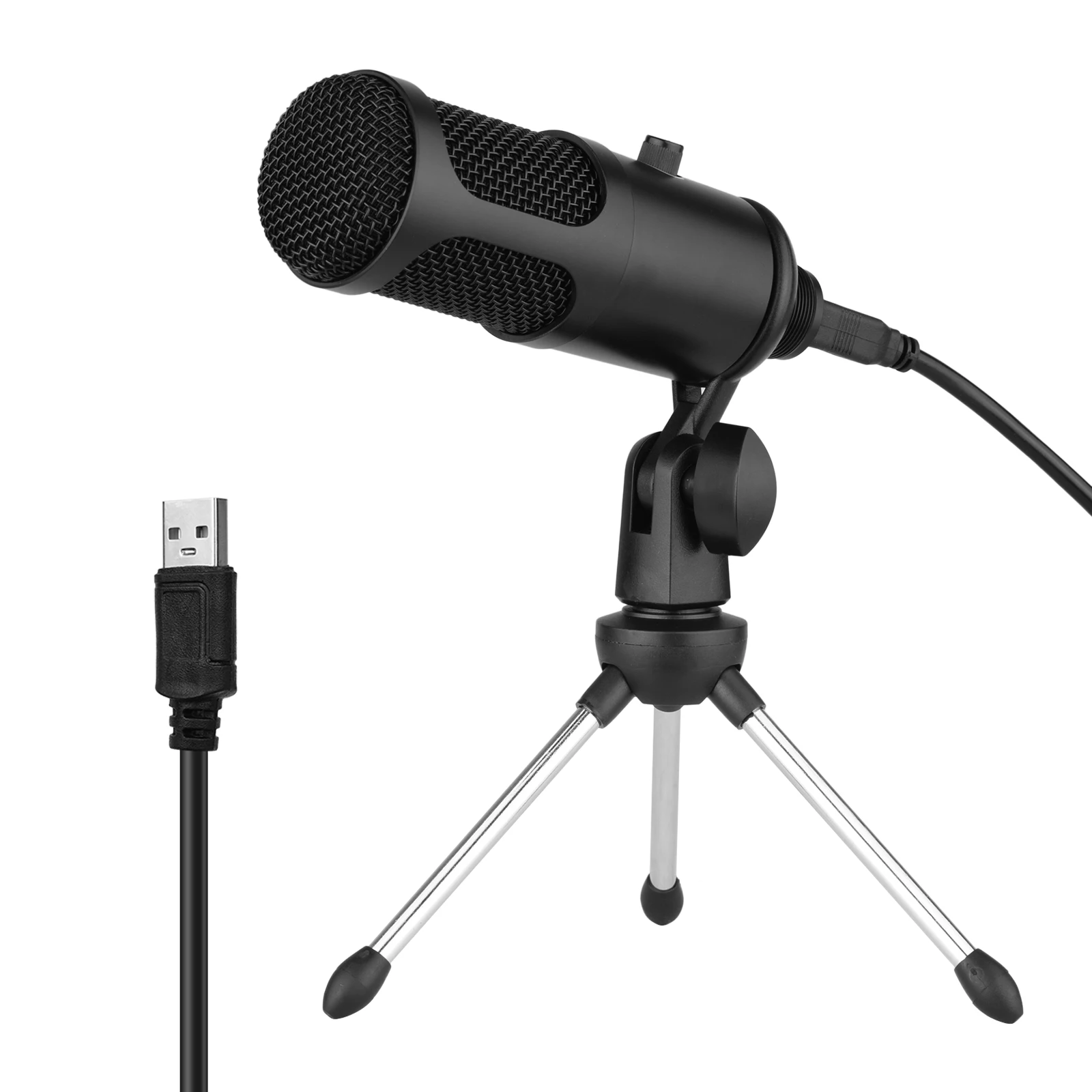 

Микрофон конденсаторный, USB, со складным шнуром питания Штатив для микрофона