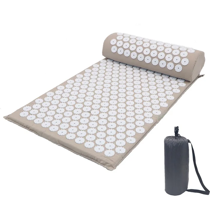 F Mat Pillow Bag 04 Массажная подушка, коврик для йоги, для мужчин и женщин, акупрессура, снимает стресс, боль в спине, тело, Спайк, коврик для иглоукалывания, массажный коврик для йоги с подушкой - Цвет: F Mat Pillow Bag 04