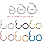 Откидная перегородка, сегментное кольцо для пирсинга носа, губ, ушей, хряща Спиральные серьги, ювелирные изделия для пирсинга тела, обруч стальное кольцо для хирургических инструментов