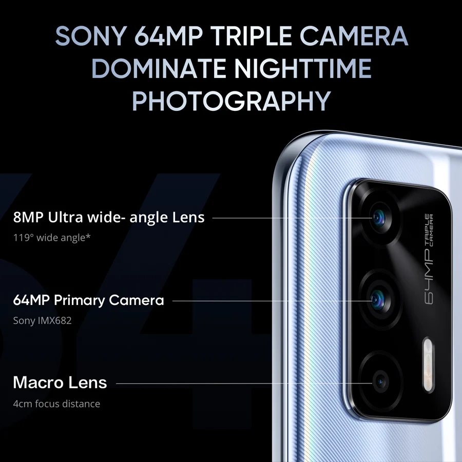 Global Version realme GT 5G 6.43'ɺMOLED 8GB 128GB 65W Dart Charge ualcomm Snapdragon 888 64MP 4500mAh Mobile Phone | Мобильные
