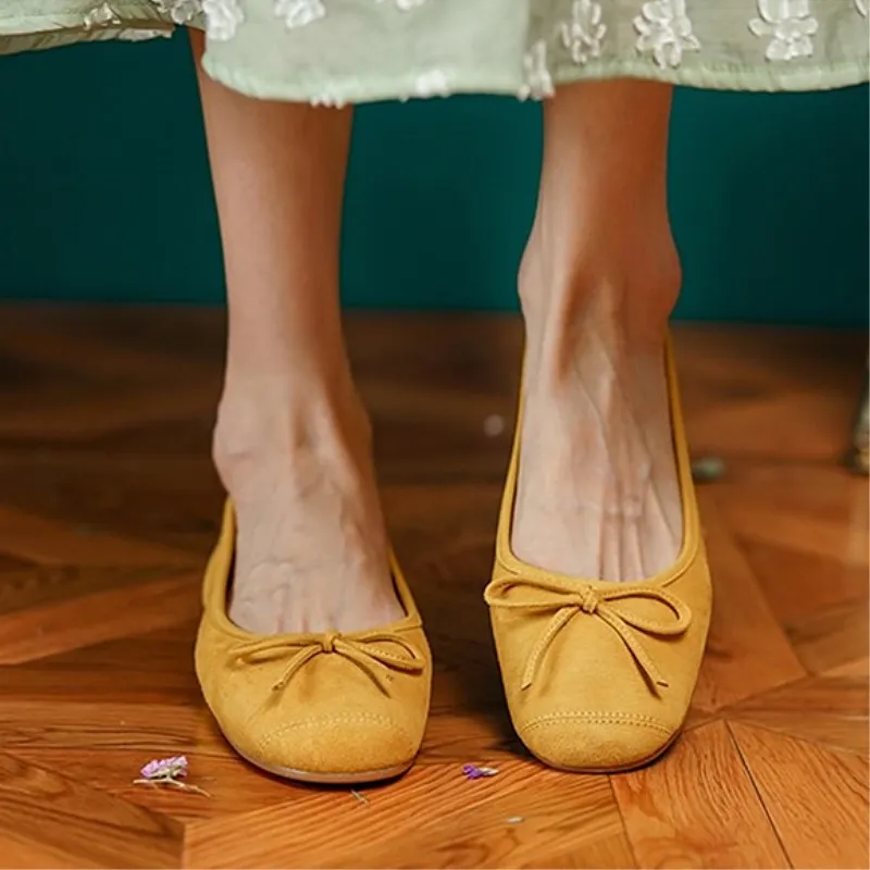 Лоферы SLHJC женские с круглым носком уютные туфли-лодочки без застежки узлом