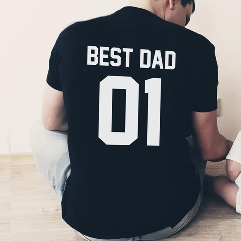 

Новинка 2020, Семейные наборы "Папа и сын", модная семейная футболка с принтом, лучший папа, рубашки для сына