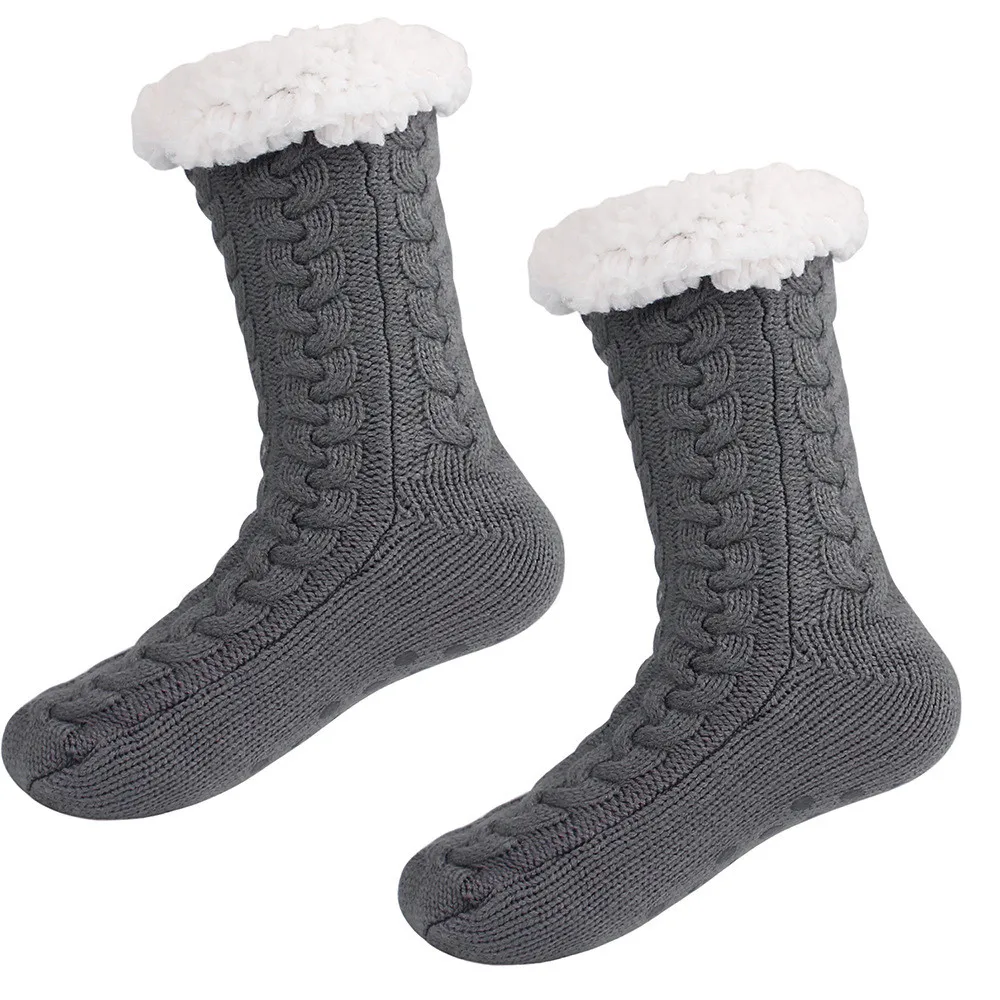

Winter Warm Women Thicken Socks Double-faced Fleece Bed Non Slip Slipper Boots Floor Sleeping Socks Wool Cashmere Snow Socks
