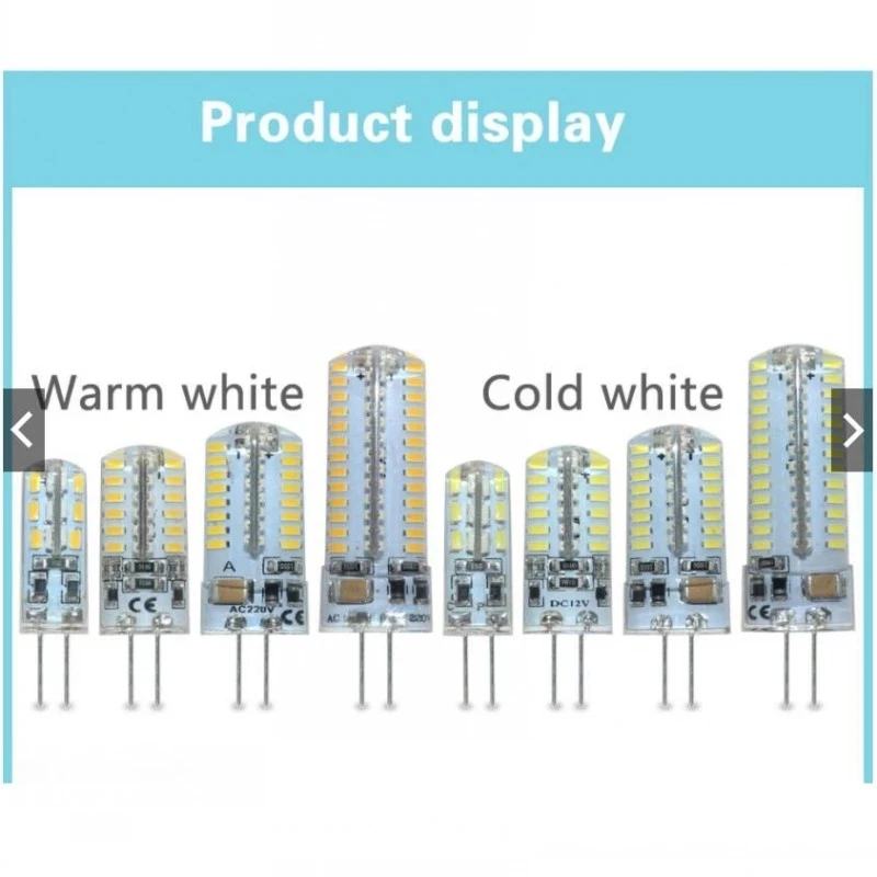 1- 10pcs G4 Led Bulb 2W 3W 5W 9W 10W 12W 15W 12V/AC220V 3014SMD 24led Silicone Lamp Warm white/White 360 Degree Angle LED Bulbs | Лампы и