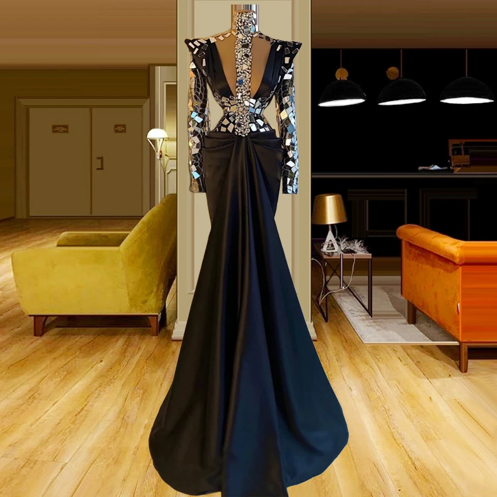 luxury Shinny Women Dress Long Elegant Party Prom Rhinestones Diamonds estido de fiesta de boda платье 2021 нарядные