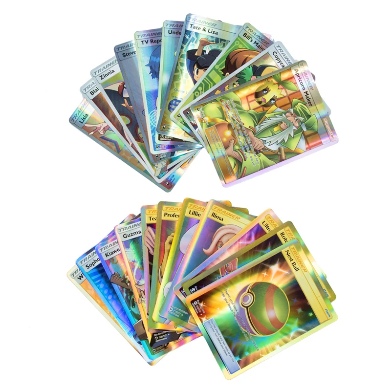 Juego de cartas coleccionables de Pok&eacute;mon para ni&ntilde;os, juguete de colecci&oacute;n brillante sin repetici&oacute;n, entrenador de energ&iacute;a, versi&oacute;n en ingl&eacute;s, 10-20 Uds.-3