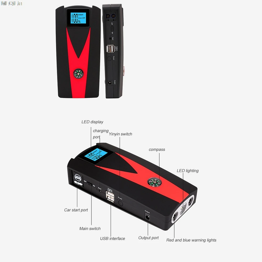 800A 82800mAH Starting Device Power Bank Jump Starter Car Battery Booster Emergency Charger 12v Multifunction | Автомобили и