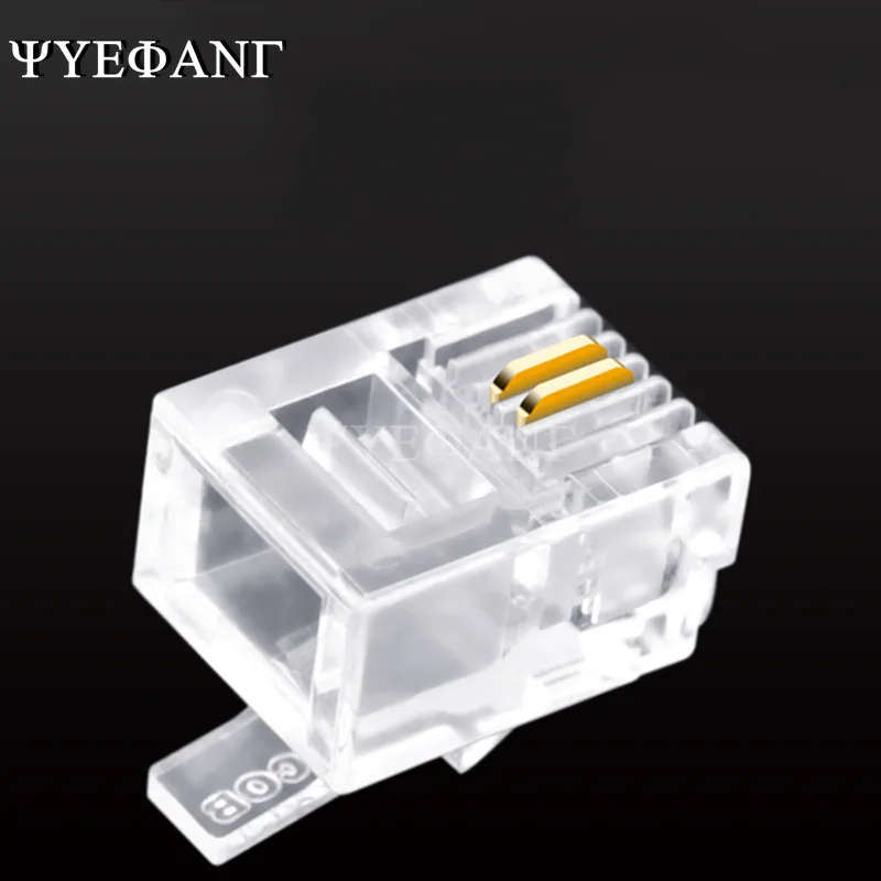 

20Pcs Crystal Head RJ11 6P2C Modular Plug Gold Plated Brand New Network Connectors For Phone Cables Connectors