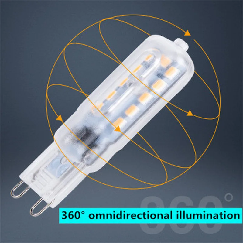G9 led прозрачный молочно-белый чехол 220V14 Бусины 22 бусины кукурузные лампы