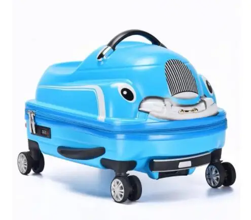 Çocuklar sürme bavul çocuk 3D Scooter bavul çocuklar seyahat arabası çantası Spinner bagaj bavul tekerlekli kamyon çocuklar için
