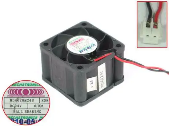 MECHATRONICS MD4028M24B RSR Вентилятор охлаждения сервера DC 24 В 0 09a 40x40x28 мм 2-проводной |