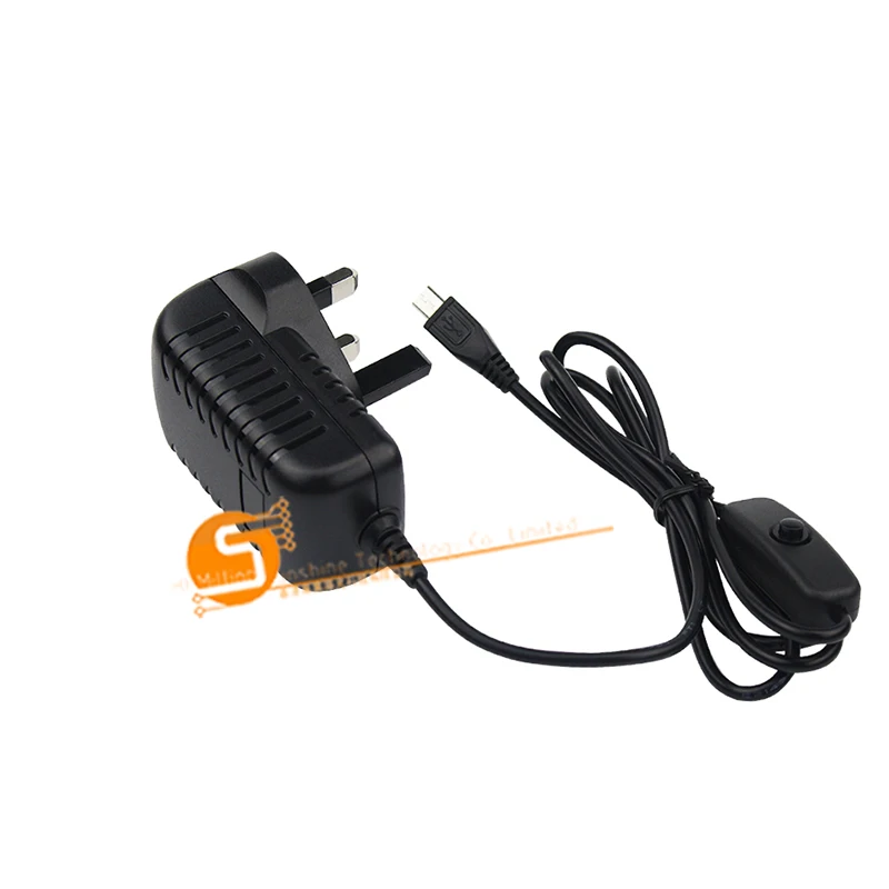 5V 3A Raspberry Pi 3 Power Supply Switch Button Adapter Micro USB Port for Model B | Компьютеры и офис