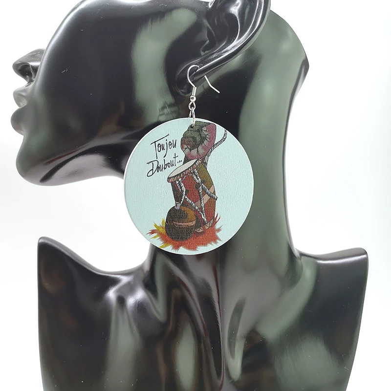 YD & YDBZ кулак деревянные висячие серьги черная сила людям афроцентричное Дерево