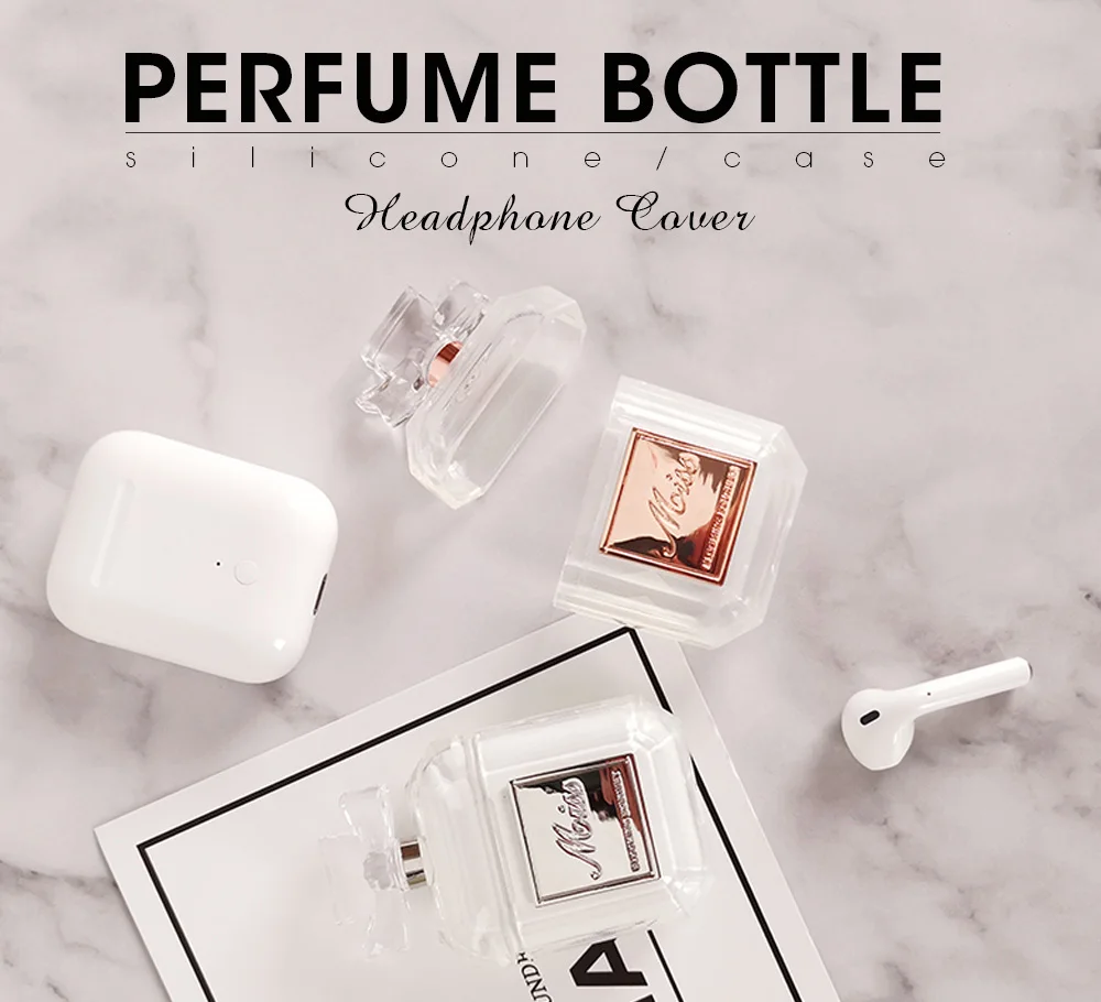 Силиконовый чехол, флакон духов, два цвета, для Airpods 2 1, защитный чехол для наушников, роскошный противоударный и прозрачный мягкий чехол из ТПУ