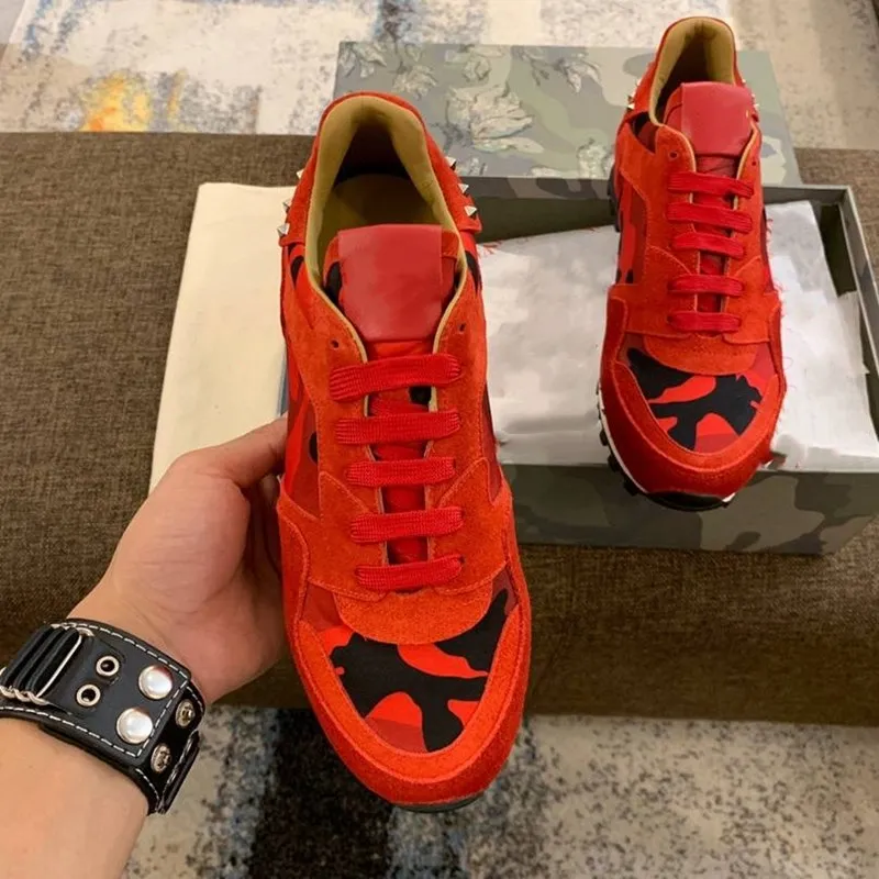 

Rivet Man Casual Shoes Genuine Leather Color Matching Top Quality Running Sport Sneakers Luxury Brand New Fashion Replica Shoes