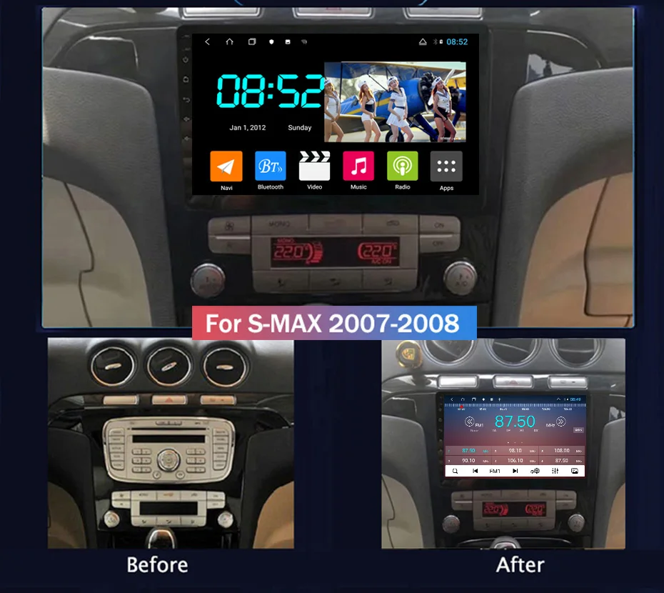 Android 8 1 автомобильный DVD 1din мультимедийная Navi система для Ford focus 2007-2008
