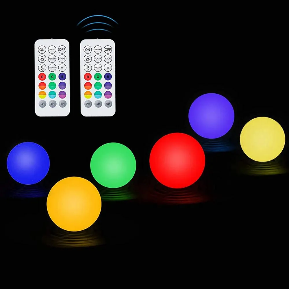 

RGB Underwater Color Changing Ball 3-inch Waterproof LED Garden Ball Swimming Pool Floating Lights Garden Lawn Party Decor