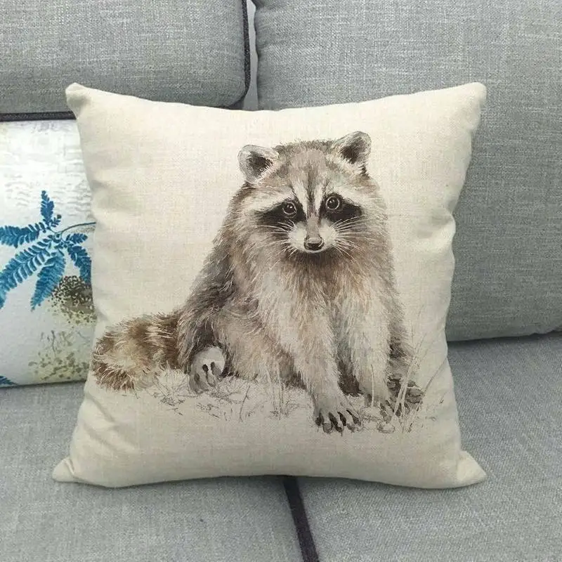 Льняные/Хлопковые наволочки с принтом животных светильник 45 х45 см|Наволочки| |