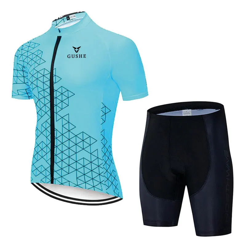 

GUSHE-traje de verano de manga corta para hombre y mujer, ropa de ciclismo transpirable de secado rápido y humedad, venta direct