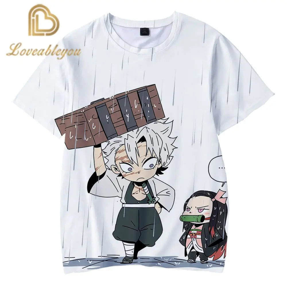 Детская футболка с героями аниме Демон-убийца кослплати рисунком кавайное