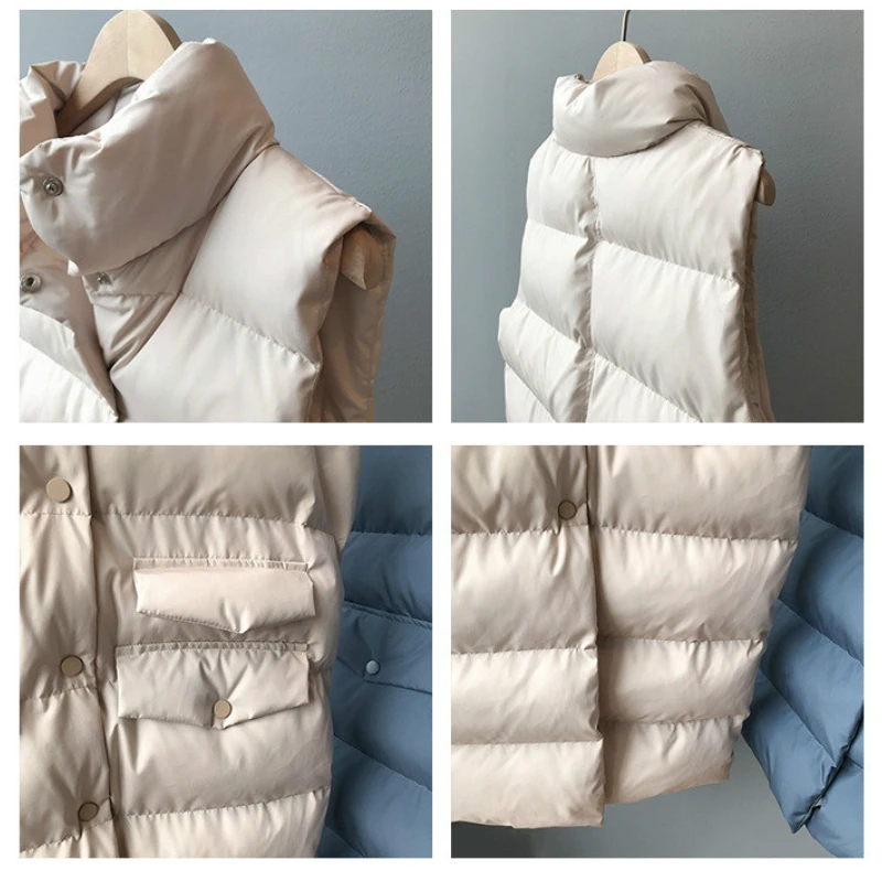 Осенне-зимний хлопковый жилет Женский Повседневный приталенный теплый пуховик