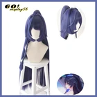 Парик для косплея Honkai Impact 3 3rd Райден Мэй, Длинные прямые синтетические волосы фиолетового цвета для взрослых