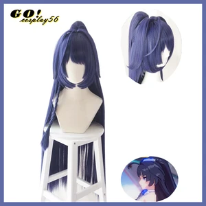 Парик для косплея Honkai Impact 3 3rd Райден Мэй, Длинные прямые синтетические волосы фиолетового цвета для взрослых