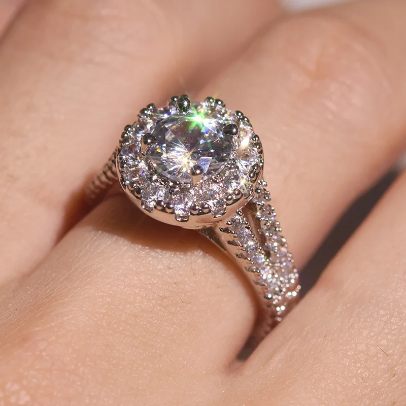Женское кольцо с кристаллами Anillos Bizuteria обручальное топазом из стерлингового