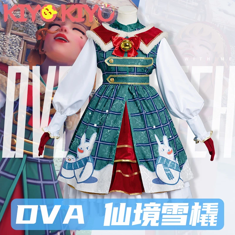 

KIYO-KIYO DVA Wonderland Sleigh Ashe Cosplay Costume Ashe Wonderland Sleigh Christmas dress female Costumes